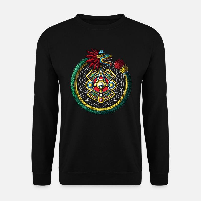 Quetzalcoatl Aztec Ouroboros - Unisex Pullover - Schwarz