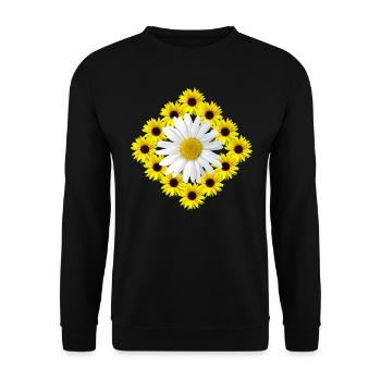 Tournesol Marguerites Floral Motif Fleur Floral - Sweat-shirt Unisexe - noir - Devant - Alina (178cm) & Michal (187cm)
