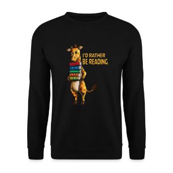 Les girafes d’Afrique lisent une pile de livres - Sweat-shirt Unisexe - noir - Devant - Alina (178cm) & Michal (187cm)
