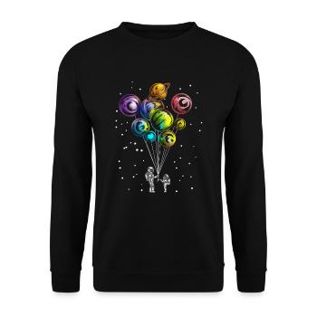 Astronauts Solar System Planet Universe Galaxy - Unisex Sweatshirt - black - Front - Alina (178cm) & Michal (187cm)