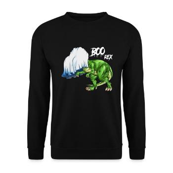 Kinder Tyrannosaurus Boo Rex Halloween Geist - Unisex Pullover - Schwarz - Vorne - Alina (178cm) & Michal (187cm)