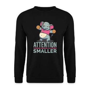 Un éléphant avec un biscuit au chocolat sucré - Sweat-shirt Unisexe - noir - Devant - Alina (178cm) & Michal (187cm)