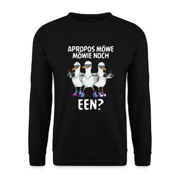 Apropos Möwe Möwie noch een Sabbel nich dat geit - Unisex Pullover - Schwarz - Vorne - Alina (178cm) & Michal (187cm)
