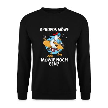 Apropos Möwe Möwie noch een Sabbel nich dat geit - Unisex Pullover - Schwarz - Vorne - Alina (178cm) & Michal (187cm)