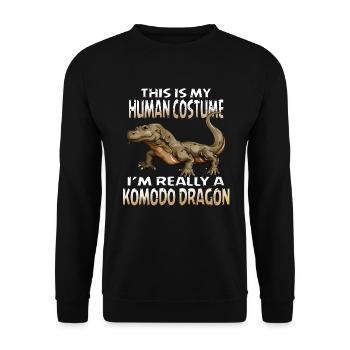 Dragon Costume Komodo dragon lizard tank lizard - Unisex Sweatshirt - black - Front - Alina (178cm) & Michal (187cm)