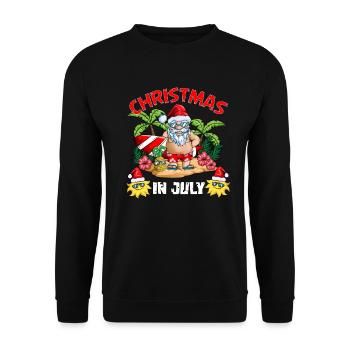 X Mass Troben Island Santa Claus Holiday Outfit - Unisex Sweatshirt - black - Front - Alina (178cm) & Michal (187cm)