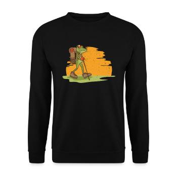 Wander schuhe Bergsteiger Klettern Frosch - Unisex Pullover - Schwarz - Vorne - Alina (178cm) & Michal (187cm)