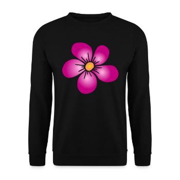 pinke Blume Blumenmuster Blumenranke Blüte blumig - Unisex Pullover - Schwarz - Vorne - Alina (178cm) & Michal (187cm)