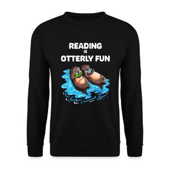 Deux loutres mignonnes aiment lire Les enseignants aiment apprendre - Sweat-shirt Unisexe - noir - Devant - Alina (178cm) & Michal (187cm)