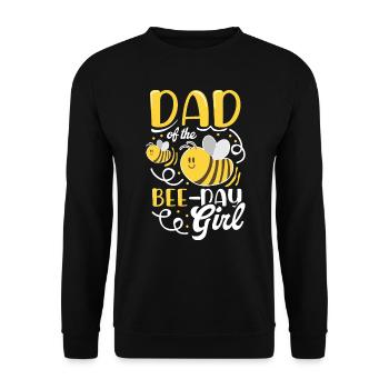 Father Bee Girl's Queen Bee Bee Day Girl - Unisex Sweatshirt - black - Front - Alina (178cm) & Michal (187cm)