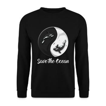 Whale Researcher Animal Welfare Orca Whales Clean Ocean - Unisex Sweatshirt - black - Front - Alina (178cm) & Michal (187cm)