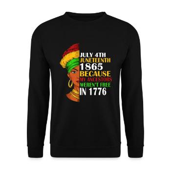 Black Girl Juneteen 1865 Frauen Mädchen Frauentag - Unisex Pullover - Schwarz - Vorne - Alina (178cm) & Michal (187cm)