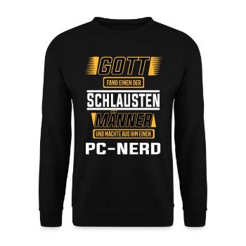 PC Nerd, einer der schlausten Männer der Welt - Unisex Pullover - Schwarz - Vorne - Alina (178cm) & Michal (187cm)
