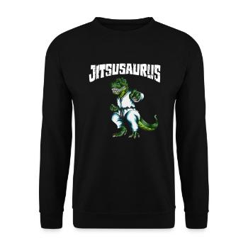 Funny Jiu-Jitsu Jujitsusaurus T-Rex Combat Costume - Unisex Sweatshirt - black - Front - Alina (178cm) & Michal (187cm)
