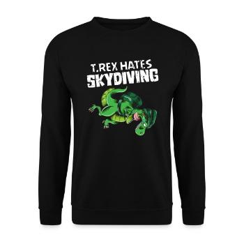 Skydive T Rex hates Skydiving Dino Outfit Funny - Unisex Sweatshirt - black - Front - Alina (178cm) & Michal (187cm)