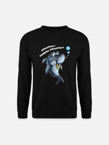 Hai Fisch Taucher Hailiebhaber lustiger Taucher - Unisex Pullover - Schwarz
