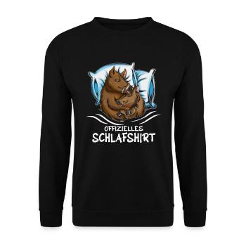 Sanglier Couple Vêtements de Couchage Tenue Pyjama - Sweat-shirt Unisexe - noir - Devant - Alina (178cm) & Michal (187cm)