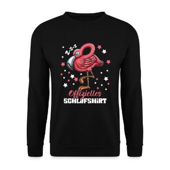 Flamingo Fan Schafshirt Kinder Nachthemd Pyjama - Unisex Pullover - Schwarz - Vorne - Alina (178cm) & Michal (187cm)