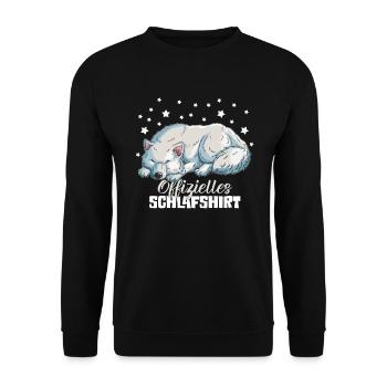 Hunde schläft Schlafender Hund Pyjama Nachthemd - Unisex Pullover - Schwarz - Vorne - Alina (178cm) & Michal (187cm)