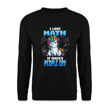 J’adore les maths ça fait pleurer les gens - Sweat-shirt Unisexe - noir - Devant - Alina (178cm) & Michal (187cm)