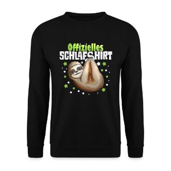 Faultier Schlafshirt Morgenmuffel Pyjama Nachthemd - Unisex Pullover - Schwarz - Vorne - Alina (178cm) & Michal (187cm)