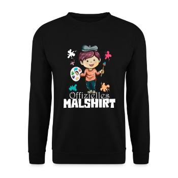 Mädchen malt Zeichnet Kunstwerk Kinder mal Motiv - Unisex Pullover - Schwarz - Vorne - Alina (178cm) & Michal (187cm)