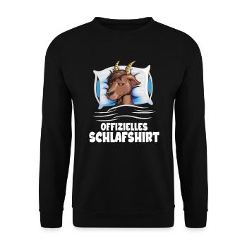 Ziege Schläft träumende Ziege Lamm Ziegenbock - Unisex Pullover - Schwarz - Vorne - Alina (178cm) & Michal (187cm)