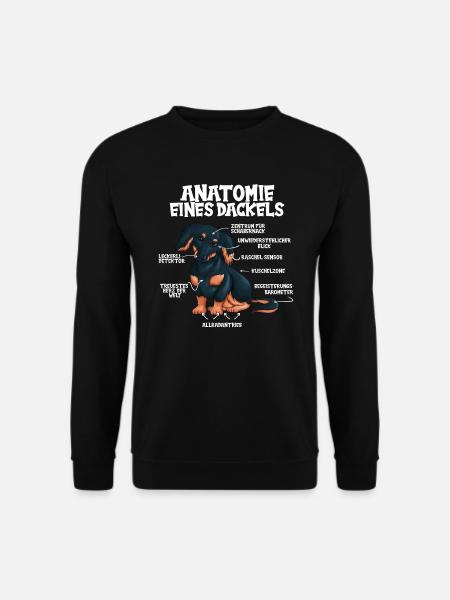 Lustig Hund Kostüm Anatomie Dackel Hundeliebhaber - Unisex Pullover - Schwarz