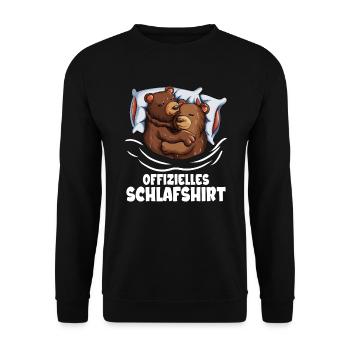 Offizielles Schlafshirt Bärchen Paar Bären Babybär - Unisex Pullover - Schwarz - Vorne - Alina (178cm) & Michal (187cm)