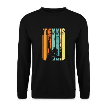 Tennisspiel Spielerin Vintage Tennisoutfit Tennis - Unisex Pullover - Schwarz - Vorne - Alina (178cm) & Michal (187cm)