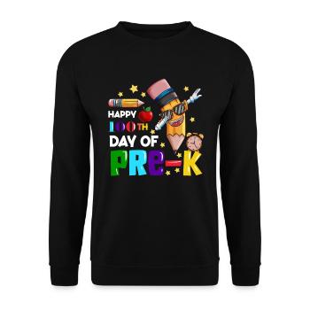 100th Day Of Pre-K Kindergarten Stift malen Kids - Unisex Pullover - Schwarz - Vorne - Alina (178cm) & Michal (187cm)