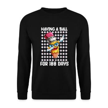 Having A Ball for 100 Days Stift Dab Kindergarten - Unisex Pullover - Schwarz - Vorne - Alina (178cm) & Michal (187cm)