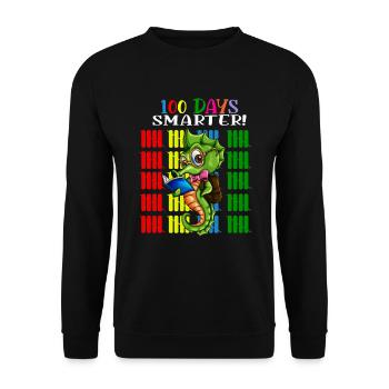 100 jours plus intelligents pour les enfants de l’école Conception d’hippocampes - Sweat-shirt Unisexe - noir - Devant - Alina (178cm) & Michal (187cm)