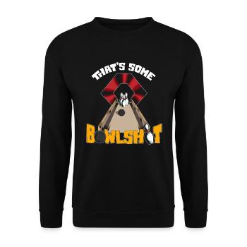 Bowlingoutfit Bowling Verein That's some Bowlshirt - Unisex Pullover - Schwarz - Vorne - Alina (178cm) & Michal (187cm)