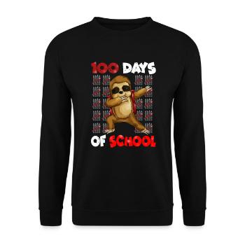 100 Tage Schule Faultier Kindergarten Design - Unisex Pullover - Schwarz - Vorne - Alina (178cm) & Michal (187cm)