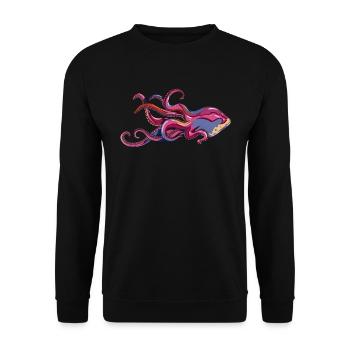 Octopus 8 pauvres tentacules fan de calmar amoureux - Sweat-shirt Unisexe - noir - Devant - Alina (178cm) & Michal (187cm)
