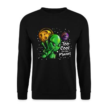 All Alien montre Peace disant de cool pour la planète - Sweat-shirt Unisexe - noir - Devant - Alina (178cm) & Michal (187cm)