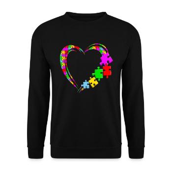 Autisme Covenant Coeur Parents heureux Frères et sœurs - Sweat-shirt Unisexe - noir - Devant - Alina (178cm) & Michal (187cm)