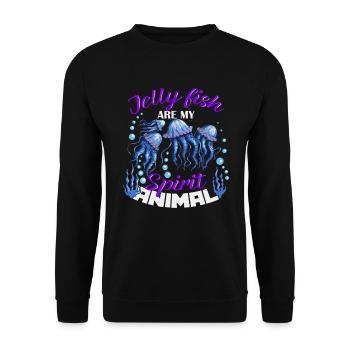 Jellyfish Fan Soul Animal Sea Animal Diver Chercheur - Sweat-shirt Unisexe - noir - Devant - Alina (178cm) & Michal (187cm)