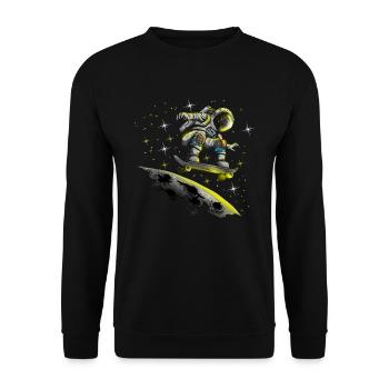 Un astronaute de conception spatiale patine sur la Lune - Sweat-shirt Unisexe - noir - Devant - Alina (178cm) & Michal (187cm)