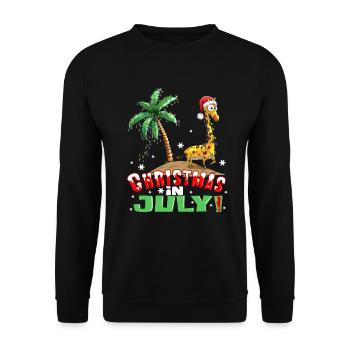 Giraffe Island Holidays in Summer Christmas in July - Unisex Sweatshirt - black - Front - Alina (178cm) & Michal (187cm)