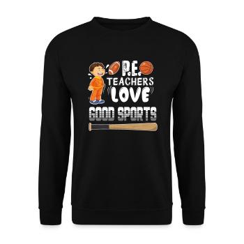 Sports teachers love good sports fan kids parents - Unisex Sweatshirt - black - Front - Alina (178cm) & Michal (187cm)
