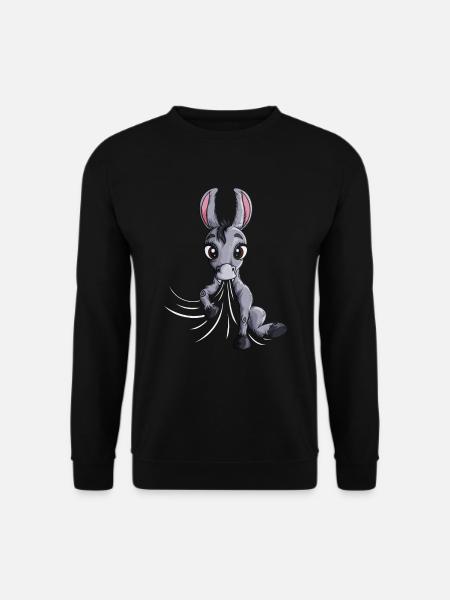 Huftier Esel Decke Pyjama Kuschelshirt Schlafanzug - Unisex Pullover - Schwarz