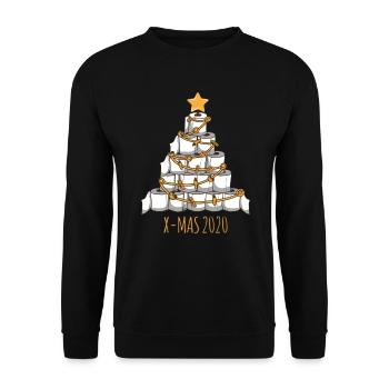 Christmas Tree Toilet Paper Funny Hamster Purchase - Unisex Sweatshirt - black - Front - Alina (178cm) & Michal (187cm)