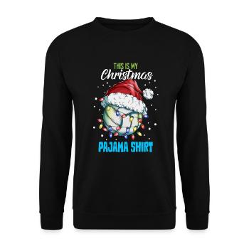 Volleyeur Joueur de Noël Chemise de couchage Pyjama - Sweat-shirt Unisexe - noir - Devant - Alina (178cm) & Michal (187cm)