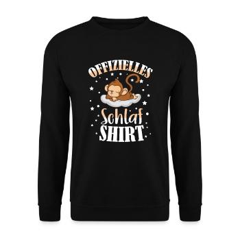 Faullenzer Offizielles Schlafshirt Affen Freunde - Unisex Pullover - Schwarz - Vorne - Alina (178cm) & Michal (187cm)