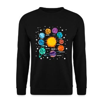 Planets Sun Planetary System Space Space Fan - Unisex Sweatshirt - black - Front - Alina (178cm) & Michal (187cm)