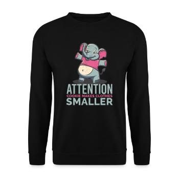 An African elephant with chocolate snacking cookie - Unisex Sweatshirt - black - Front - Alina (178cm) & Michal (187cm)