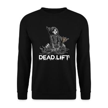 Sport Motivation Sensenmann Skelett Dead.Lift - Unisex Pullover - Schwarz - Vorne - Alina (178cm) & Michal (187cm)