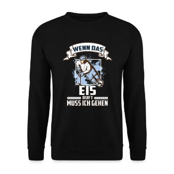 Kids Eishockey Spiel Verein Spruch Eishockeyfan - Unisex Pullover - Schwarz - Vorne - Alina (178cm) & Michal (187cm)